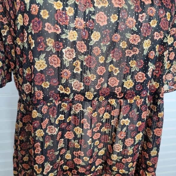 Show Me Your MUMU Valley Midnight Floral Tierred Dress XS - Picture 4 of 10
